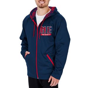 Zubaz NFL Men's NEW ENGLAND PATRIOTS SOLID NAVY BLUE FULL ZIP HOOD W/ NAVY BLUE/RED CAMO LINES HOOD LINER XL Free Shipping Finishline