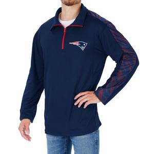 Zubaz NFL Men's New England Patriots Elevated 1/4 Zip Pullover W/ Viper Accent Sale Cheapest Pice