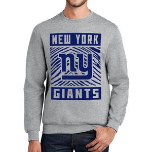Zubaz NFL Men's New York Giants Athletic Heather Gray Crew Neck Sweatshirt with Single Color Zebra Graphic Cheap In China