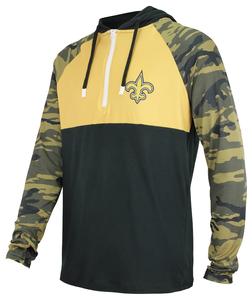 Zubaz NFL Men's New Orleans Saints Team Color Block 1/4 Zip Hoodie W/ Camo Lines Cheap Sale Countdown Package