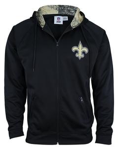 Zubaz NFL Men's New Orleans Saints Full Zip Performance Fleece Zip Up Hoodie Latest Collections Cheap Pice