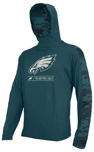 Zubaz NFL Men's Philadelphia Eagles Team Color Block 1/4 Camo Lines Zip Hoodie Cheap Sale Cheapest