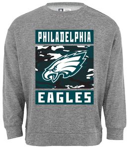 Zubaz NFL Men's Philadelphia Eagles Heather Grey Camo Team Crewneck Sweatshirt Fashionable Cheap Online