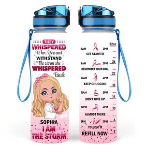 Custom Personalized The Storm Water Tracker Bottle - Gift Idea For Cancel Patients - I Am The Storm Outlet Sast