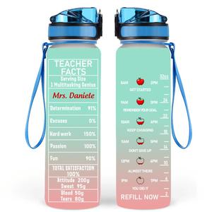 Custom Personalized Teacher Water Tracker Bottle - Best Gift For Teacher Best Wholesale Cheap Pice