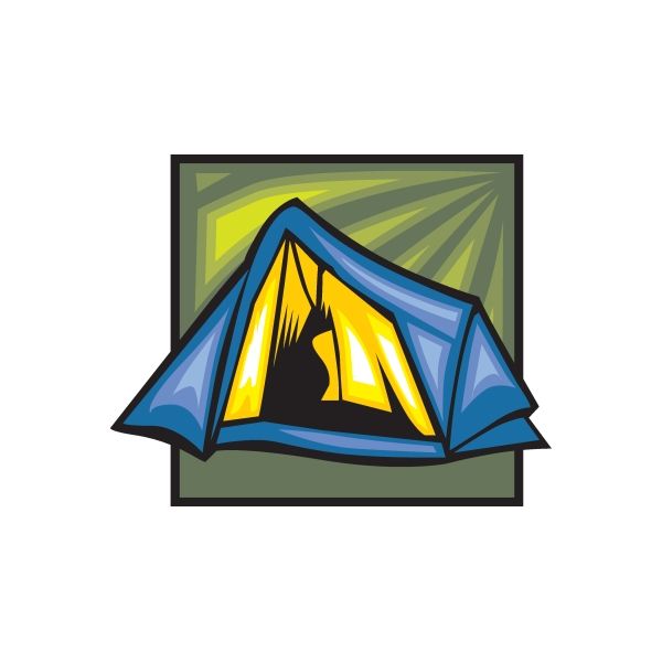 Blue Camping Tent Sticker Manchester Great Sale Online
