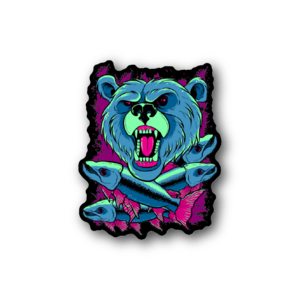 Blue Grizzly Bear Sticker Cheap Sale Latest Collections