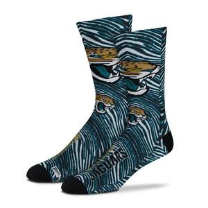 Zubaz By For Bare Feet NFL Zubified Adult and Youth Dress Socks, Jacksonville Jaguars, Large Clearance With Credit Card