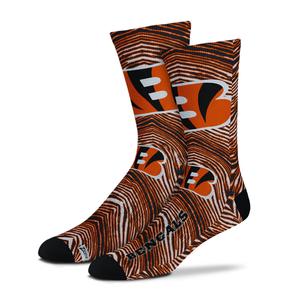 Zubaz By For Bare Feet NFL Zubified Adult and Youth Dress Socks, Cincinnati Bengals, One Size Collections For Sale