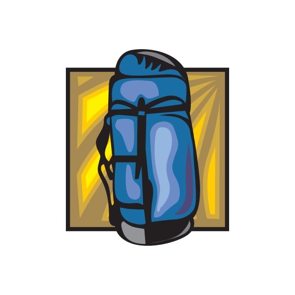 Blue Camping Backpack Sticker Outlet Free Shipping Authentic
