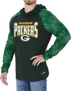 Zubaz Green Bay Packers NFL Men's Team Color Hoodie with Tonal Viper Sleeves Visit