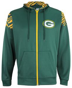 Zubaz Green Bay Packers NFL Men's Full Zip Hoodie with Zebra Print Details Outlet With Credit Card