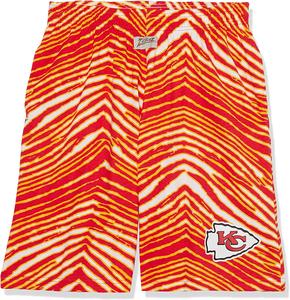 Zubaz Kansas City Chiefs NFL Men's Classic Zebra Print Shorts with Team Logo For Sale Free Shipping