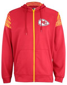 Zubaz Kansas City Chiefs NFL Men's Full Zip Hoodie with Zebra Print Details Outlet Purchase