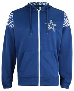 Zubaz Dallas Cowboys NFL Men's Full Zip Hoodie with Zebra Print Details Best Place To Buy Online