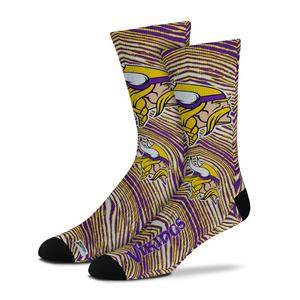 Zubaz By For Bare Feet NFL Zubified Adult and Youth Dress Socks, Minnesota Vikings, One Size Pay With Visa Sale Online