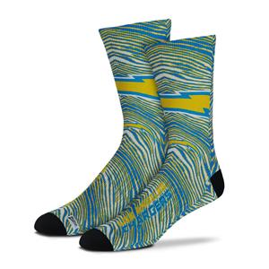 Zubaz By For Bare Feet NFL Zubified Adult and Youth Dress Socks, Los Angeles Chargers, One Size Sale Explore