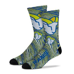 Zubaz By For Bare Feet NFL Zubified Adult and Youth Dress Socks, Los Angeles Rams, Large Sale In China