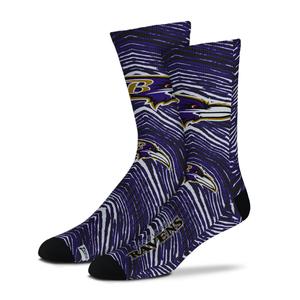 Zubaz By For Bare Feet NFL Zubified Adult and Youth Dress Socks, Baltimore Ravens, Large Free Shipping 2025 Unisex