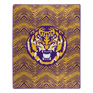 Zubaz by Northwest LSU Tigers NCAA Zubified Raschel Throw Blanket 50 X 60 Pick A Best