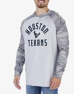 Zubaz Houston Texans NFL Men's Grey Lightweight Hoodie w/ Tonal Camo Sleeves Fast Delivery Sale Online