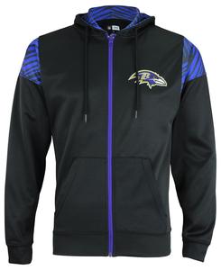 Zubaz Baltimore Ravens NFL Men's Full Zip Hoodie Primary Logo and Zebra Print Details Cheap Sale Websites