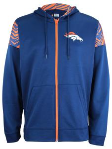 Zubaz Denver Broncos NFL Men's Full Zip Hoodie with Zebra Print Details Affordable Sale Online
