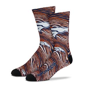 Zubaz By For Bare Feet NFL Zubified Adult and Youth Dress Socks, Denver Broncos, One Size Geniue Stockist