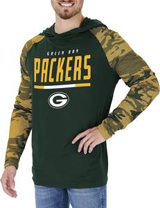 Zubaz Green Bay Packers NFL Men's Lightweight Hoodie with Team Camo Sleeves Clearance Best Place
