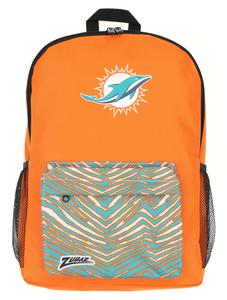 FOCO X ZUBAZ NFL Miami Dolphins Zebra 2 Collab Printed Backpack Manchester Great Sale Cheap Online