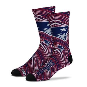 Zubaz By For Bare Feet NFL Zubified Adult and Youth Dress Socks, New England Patriots, One Size Clearance Perfect