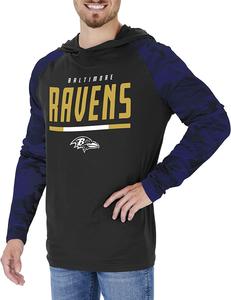 Zubaz Baltimore Ravens NFL Men's Lightweight Hoodie with Team Camo Sleeves Latest Collections