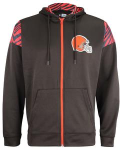 Zubaz Cleveland Browns NFL Men's Full Zip Hoodie with Zebra Print Details Clearance Affordable