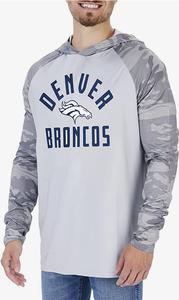 Zubaz Denver Broncos NFL Men's Grey Lightweight Hoodie w/ Tonal Camo Sleeves Explore