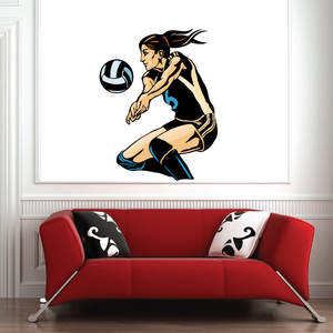 Volleyball Wall Decal - Vinyl Sticker - Car Sticker - Die Cut Sticker - CDSCOLOR105 Free Shipping Cost