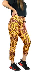 Zubaz NFL Women's Washington Commanders 2 Color Zebra Print Capri Legging Geniue Stockist