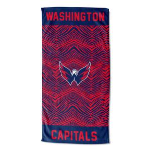 Zubaz X Northwest NHL Washington Capitals State Line Beach Towel, 30x60 Collections For Sale
