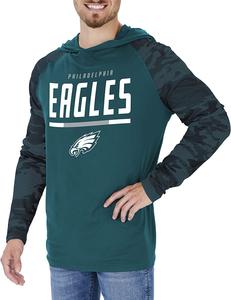 Zubaz Philadelphia Eagles NFL Men's Lightweight Hoodie with Team Camo Sleeves Shipping Discount Authentic