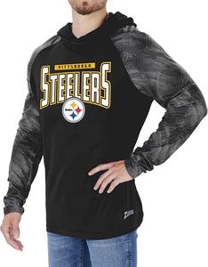 Zubaz Pittsburgh Steelers NFL Men's Team Color Hoodie with Tonal Viper Sleeves Original Cheap Pice