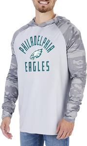 Zubaz Philadelphia Eagles NFL Men's Grey Lightweight Hoodie w/ Tonal Camo Sleeves Amazon Sale Online