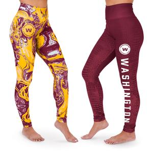 Zubaz NFL Women's Washington Football Team Swirl & Skin Fade 2 Pack Leggings Free Shipping Cheap Pice