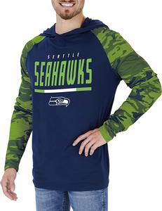 Zubaz Seattle Seahawks NFL Men's Lightweight Hoodie with Team Camo Sleeves Extremely For Sale