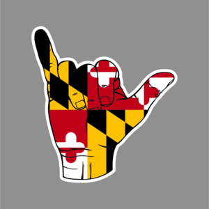 Maryland Flag Hang Loose Sign / Sticker The Cheapest Cheap Pice