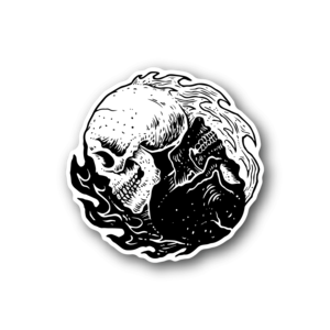 Yin Yang Skull Sticker Lowest Pice
