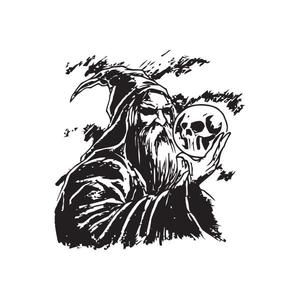 Wizard Viewing Skull Ball Decal Cheap Pice Free Shipping