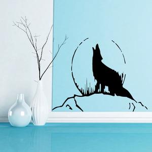 Wolf on Hill Howling Decal Cheap Shop