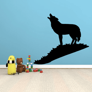 Wolf Howling on Hill Decal Free Shipping With Paypal