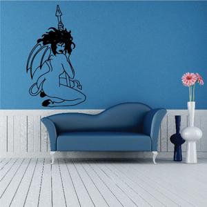 Winged Devil Girl Kneeling with Spear Decal Outlet Cheap Quality