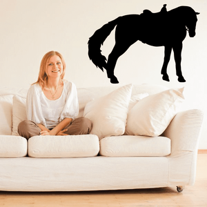 Saddled Horse Stretching Decal Discount Brand New Unisex