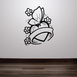 Butterfly Flowers Heart Ribbon Cloth Custom Images Angel Wings Crosses In Memory Banners Wall Decal - Vinyl Decal - Car Decal - DC018 Sale Online Cheap